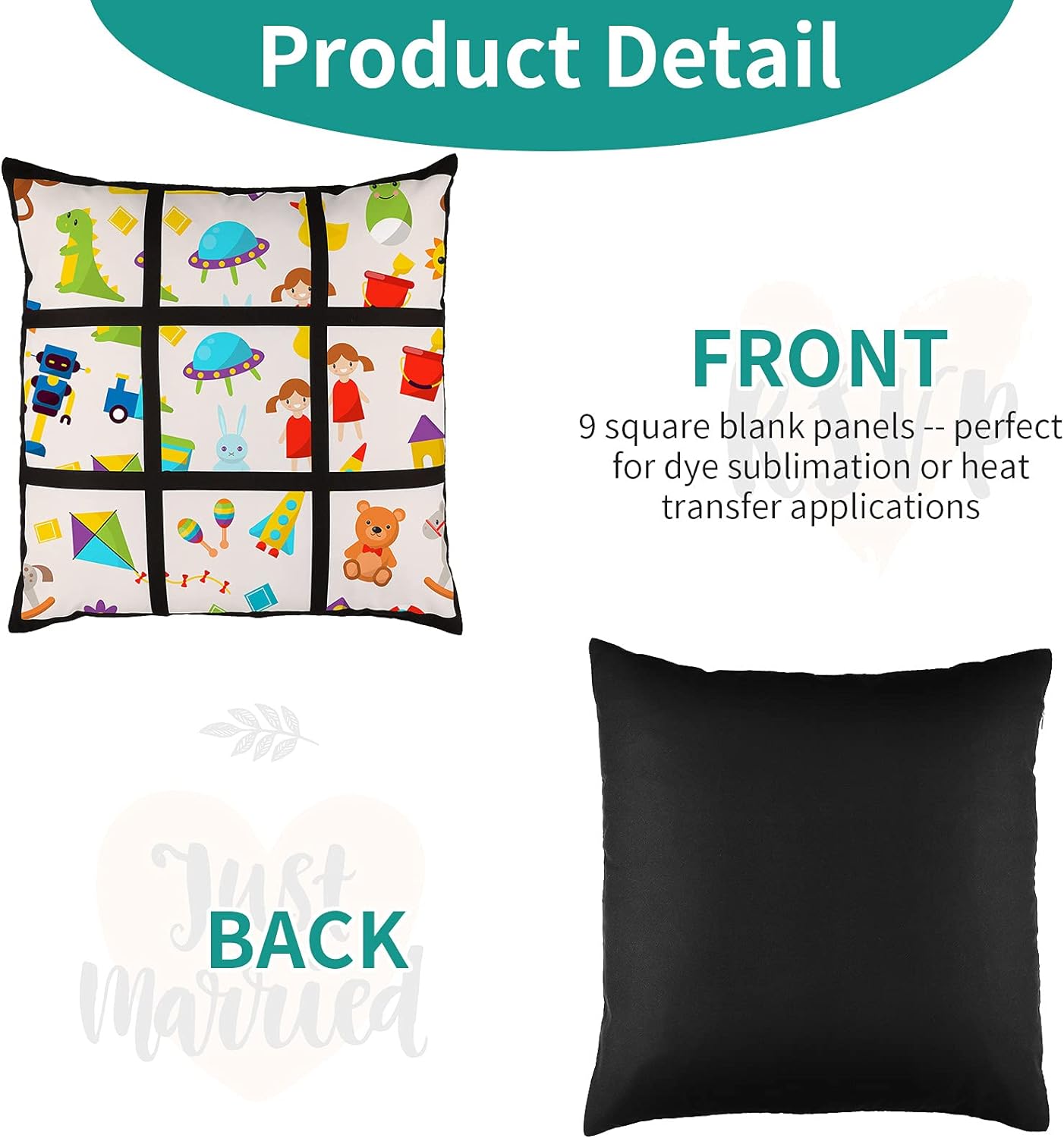 Photo Panel Throw Pillowcase